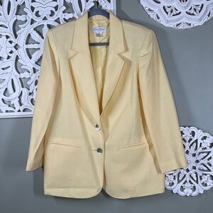 Laura Gayle Yellow Petite Blazer Double Button Suit Jacket
